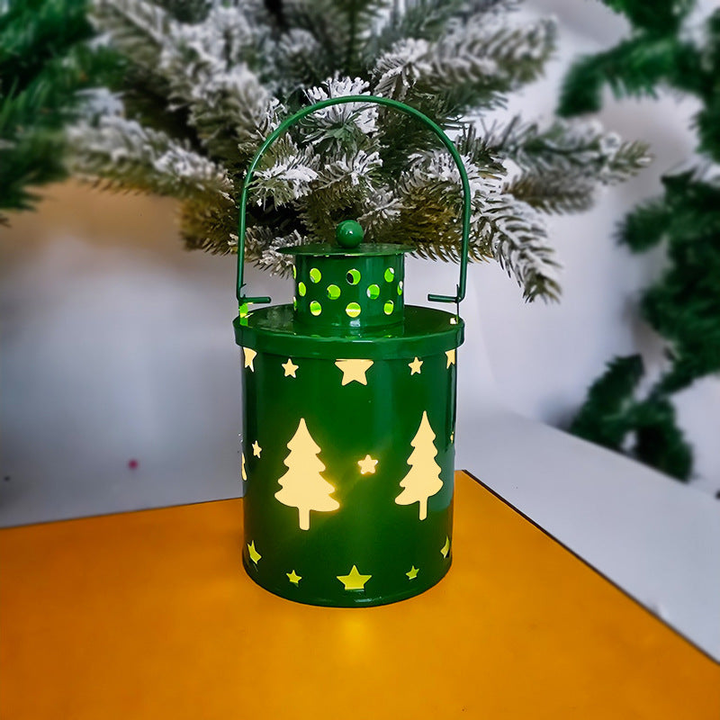 Christmas Lamp Nordic Style Hanging Decorative Wood LED Lantern